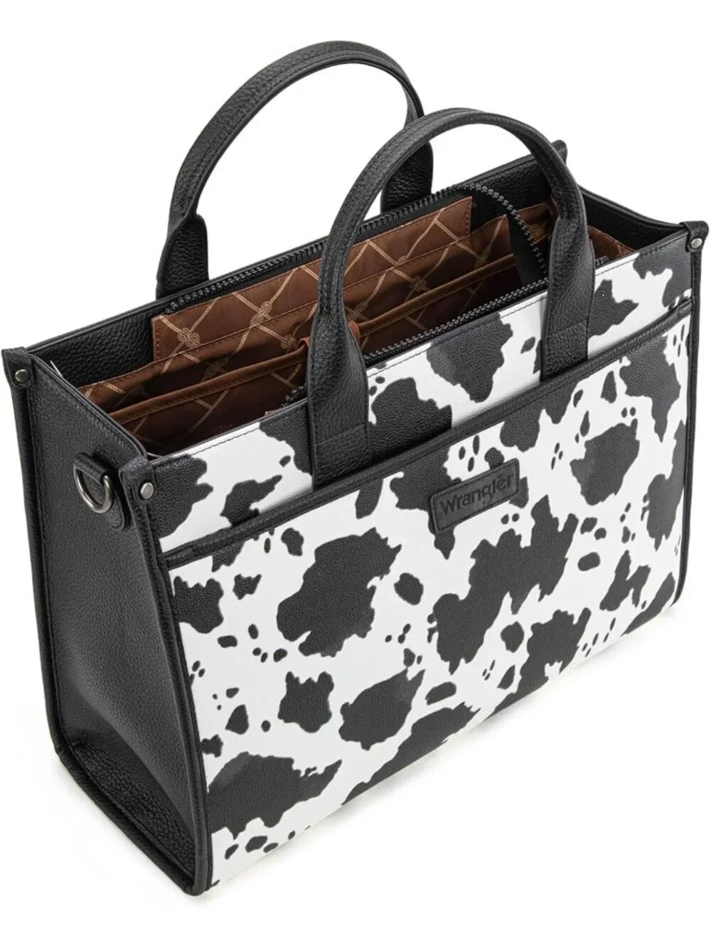 Women's Cow-black Business Briefcase Handbag Adjustable Shoulder Strap Tote Bag